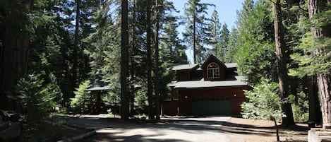 Front of house with flat driveway 
