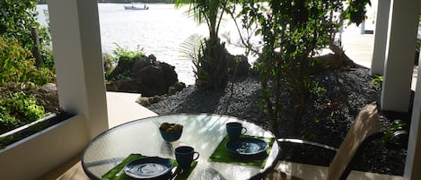 Your waterfront outdoor dining table