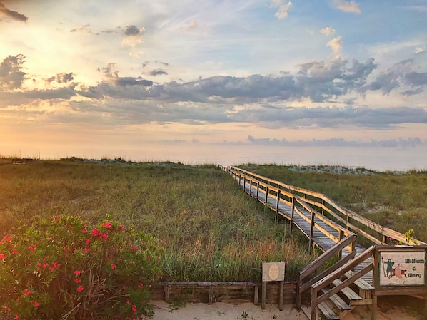 Enjoy the famous Carolina Beach sunrises right from the oceanfront deck!