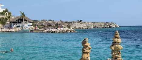 View of Blue Bay  House reef around the corner for diving/snorkeling.
