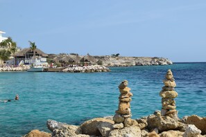 View of Blue Bay  House reef around the corner for diving/snorkeling.
