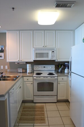 Fix something wonderful in the big, well-equipped kitchen.
