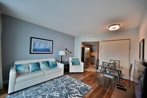 Living room with a Murphy bed