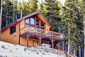 Alice in Winterland cabin - first snow