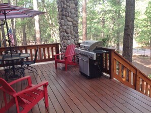 Relax on the 40 foot redwood deck