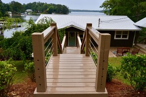 Steps down to house