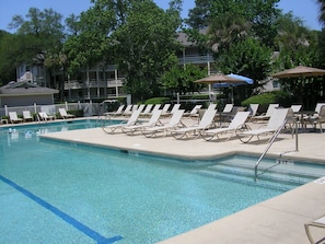 Large pool & Sundeck (closest to your unit). Heated in Mar-Apr, cooled in Summer