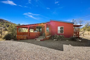 Main Entrance to Boulder Cabin is at Green Door