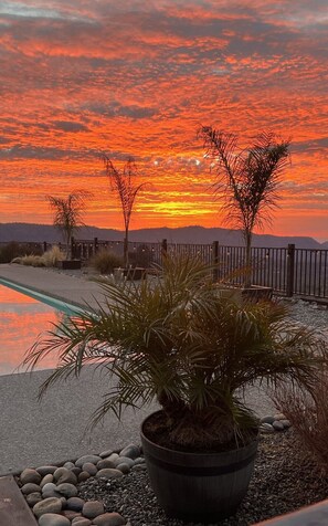 Sunset view from hot tub