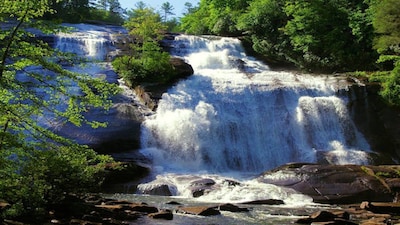 Luxury Waterfall Mtn Cabin - Hot Tub, River, Family/Pet Friendly near Asheville