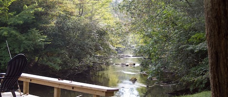 The beautiful view down Fightingtown Creek- nearly 200' of creek front to enjoy!