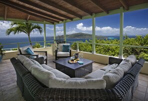 Great Patio Overlooking Hans Lollick and British Virgin Islands