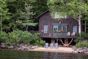 Sandy beach when Long Lake is at low water level