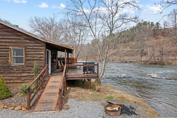You won't want to leave this amazing riverfront cabin in the Smokies!