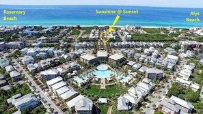 Short, easy walk or bike ride to Rosemary and Alys Beach