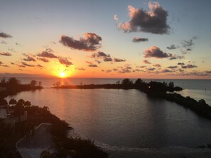 Sunset view from the condo's balcony