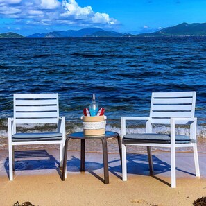 Bring the chairs up to the water