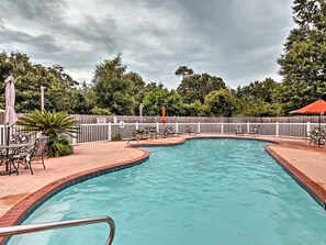 Beautiful clean swimming pool heated naturally by the sun