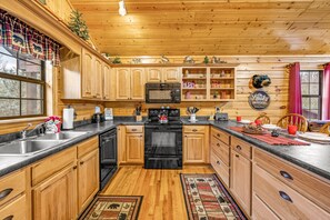 The fully-equipped kitchen has everything you need to whip up your meals 