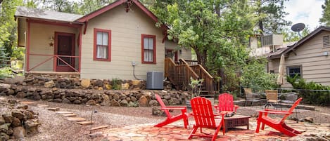 Front View with firepit in the foreground