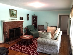 A classic living room with comfy finishes