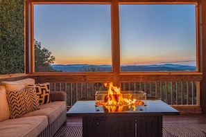 Cozy nights around the indoor fire table. 