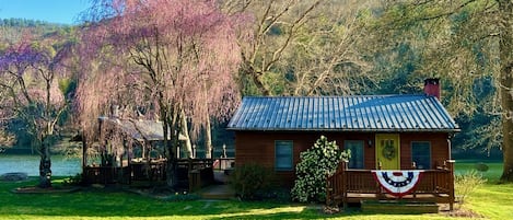 Front View of Pine Creek Cottage in October