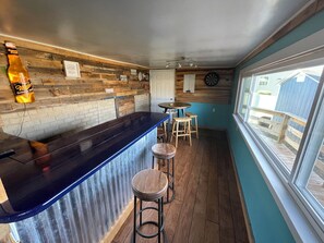 Bar room with dartboard