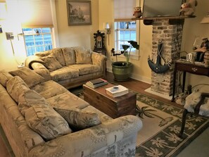Comfortable living room with Satellite TV, movie channels