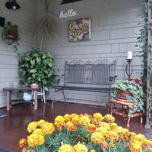 Front porch area  ~ great for morning coffee! 