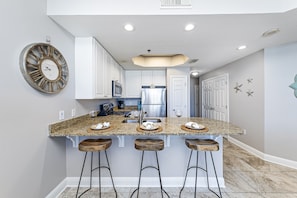 Counter seating for a quick meal.