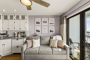 A great sleeper sofa to accommodate more guests in this great beach condo.  Overlooking the beach on the top floor!