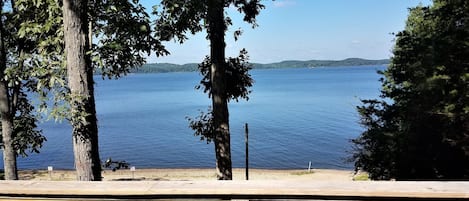 View of boat ramp and lake from deck less than 40 yards away