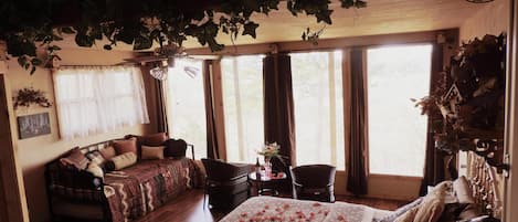 The Nest bedroom with awesome views of the Ozark Mountains