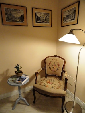 reading & relax corner in the double bedroom