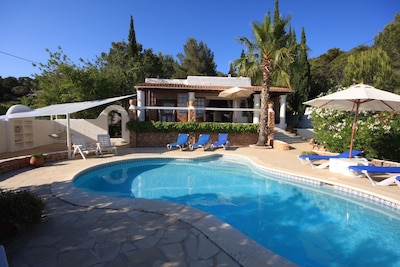 Secluded Villa with scenic views , close to Sta Eulalia and its beaches.