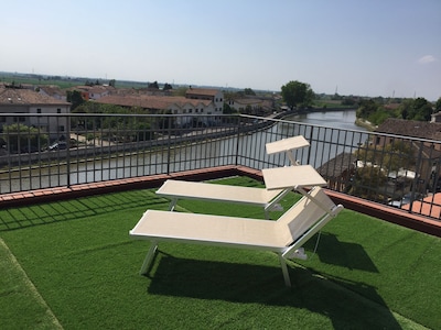 Apartment with terrace on the Po river - Fenicottero