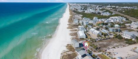 Aerial view with Serene Paradise marked.