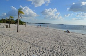 The private beach is located on the property.