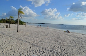 The private beach is located on the property.