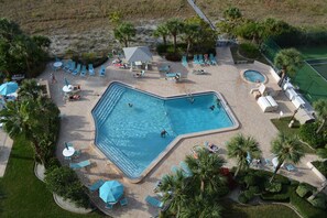 Pool area view from your balcony.