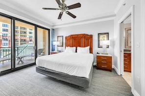 Master Bedroom - King bed, en suite bathroom and private balcony