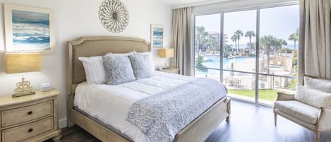 Master Suite overlooking pool with beach view