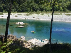 View from the deck. Use our free kayaks on the cleanest river in the US. 