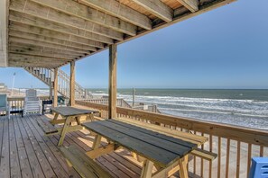 New decks! and railings, all new custom built tables