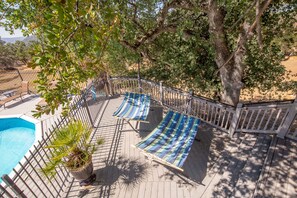 2 hammocks under the shaded oak trees