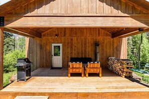 Front Covered Deck with Ski Chair Swing