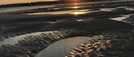 Sunset at low tide on East Beach.