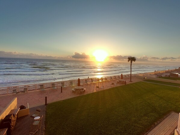 Sunrise view from the balcony.