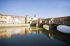 The view from the apartment: on the right Ponte Vecchio